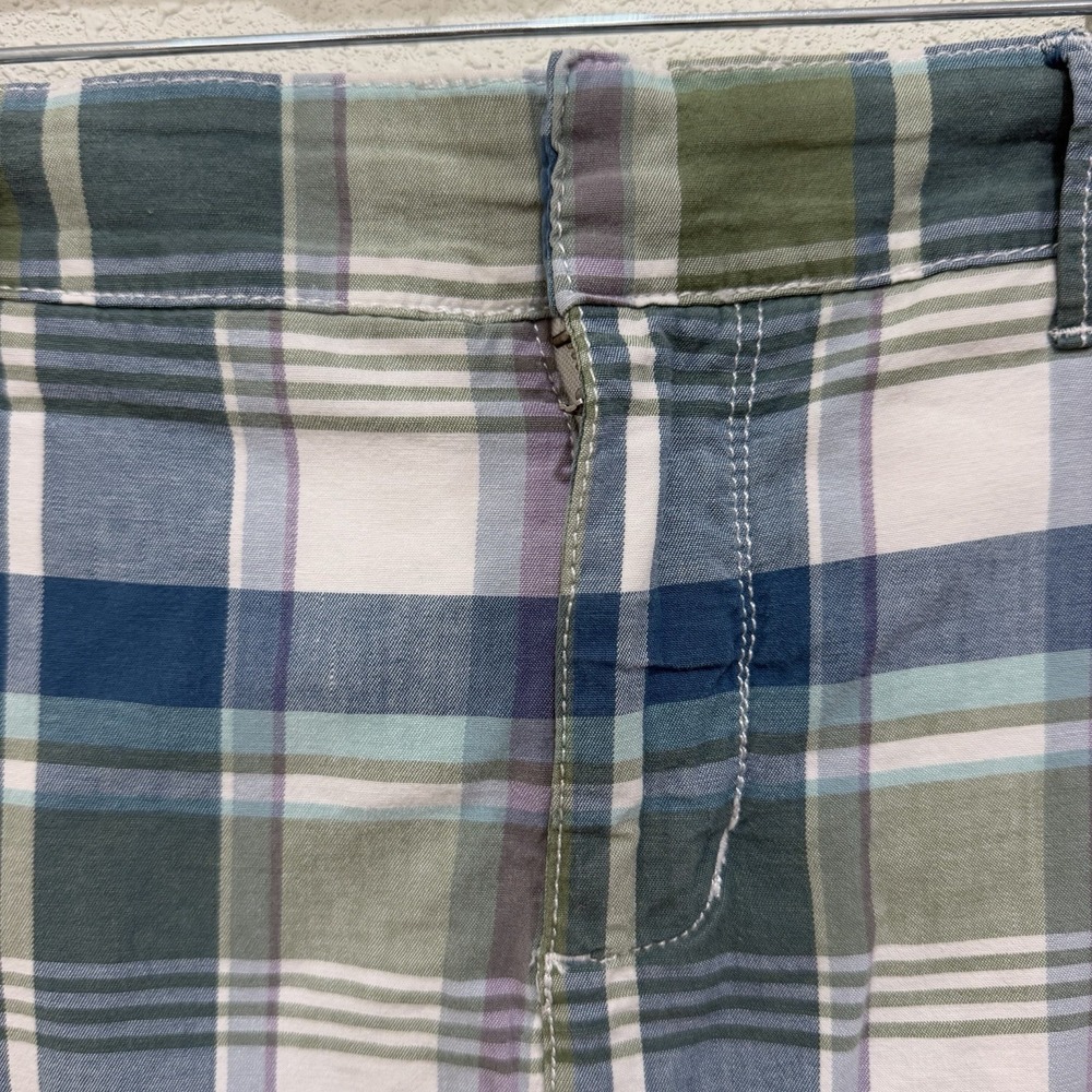 Sonoma Plaid Skort Women's size 10 Y2K Academia Pockets Green Blue Cotton - Picture 3 of 7